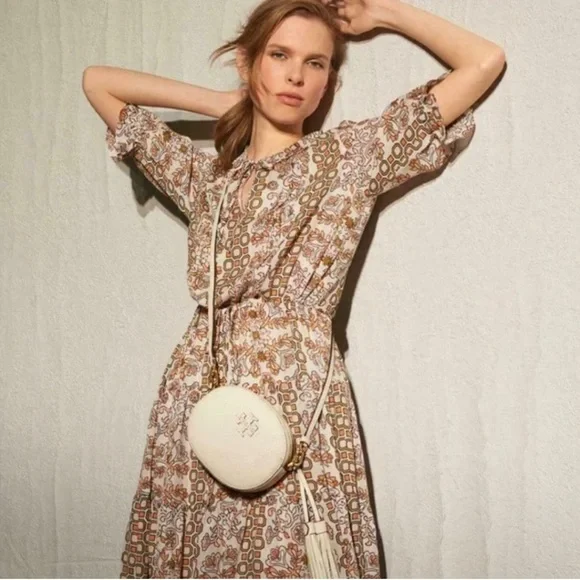 Tory Burch Silk Serena Dress Hicks Garden Printed Size 10 RETAIL $598
